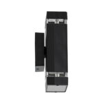 GLOBOSTAR® QUATRO 77893 Μοντέρνο Φωτιστικό Τοίχου - Απλίκα με Ντουί 2 x GU10 AC 220-240V Αδιάβροχο IP65 - Μαύρο Ματ - Μ11 x Π10 x Υ25.5cm - Image 6