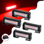 GloboStar® 85030 PRO Series ΣΕΤ 4 x Μπάρες Σήμανσης Οχήματος Πυροσβεστικής για Αυτοκίνητα & Φορτηγά 13 Προγραμμάτων Φωτισμού STROBE LED CREE CXB COB 36W DC 10-30V Αδιάβροχο IP65 Κόκκινο - Image 2
