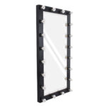 GloboStar® MAKEUP MIRROR-160x80-5 Μοντέρνος Καθρέπτης Μακιγιάζ με Πλαίσιο Φυσικού Ξύλου με Διακόπτη On/Off 20 x E27 AC220-240V - Μ80 x Π7 x Υ160cm - Μαύρος Έβενος - Image 2