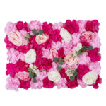 GloboStar® Artificial Garden ROSALIE 78335 Τεχνητό Διακοσμητικό Πάνελ Λουλουδιών - Κάθετος Κήπος σύνθεση Ροζαλί Μ60 x Π40 x Υ6cm - Image 3