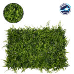 GLOBOSTAR® FERN 78402 Τεχνητό Πάνελ Φυλλωσιάς / Κάθετος Κήπος Νάνος Φτέρη, Νάνος Κισσός & Νάνος Δάφνη - Πράσινο - Μ60 x Π9 x Υ40cm