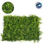 GLOBOSTAR® FERN 78405 Τεχνητό Πάνελ Φυλλωσιάς / Κάθετος Κήπος Νάνος Φτέρη, Νάνος Κισσός & Δανάη - Πράσινο - Μ60 x Π40 x Υ8cm