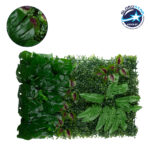 GloboStar® 78428 Artificial - Συνθετικό Τεχνητό Διακοσμητικό Πάνελ Φυλλωσιάς - Κάθετος Κήπος Πυξάρι - Φτέρη - Μονστέρα - Αμάραντος - Πράσινο Μ60 x Υ40 x Π8cm