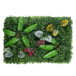GloboStar® 78429 Artificial - Συνθετικό Τεχνητό Διακοσμητικό Πάνελ Φυλλωσιάς - Κάθετος Κήπος Πυξάρι - Φτέρη - Πόλκα - Λευκό - Κίτρινο - Κόκκινο - Μωβ Μ60 x Υ40 x Π7cm - Image 2
