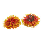 GloboStar® 78513 Artificial - Συνθετικό Τεχνητό Διακοσμητικό Φυτό Θάμνος Πυξάρι Πορτοκαλί - Κίτρινο Φ26cm - Image 2
