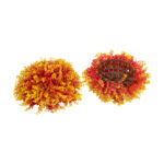GloboStar® 78514 Artificial - Συνθετικό Τεχνητό Διακοσμητικό Φυτό Θάμνος Πυξάρι Πορτοκαλί - Κίτρινο Φ31cm - Image 2