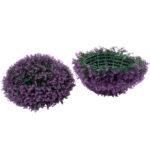 GloboStar® 78522 Artificial - Συνθετικό Τεχνητό Διακοσμητικό Φυτό Θάμνος Πυξάρι Πράσινο - Μωβ Φ46cm - Image 2