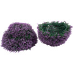 GloboStar® 78523 Artificial - Συνθετικό Τεχνητό Διακοσμητικό Φυτό Θάμνος Πυξάρι Πράσινο - Μωβ Φ56cm - Image 2