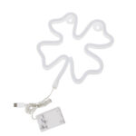 GloboStar® 78572 Φωτιστικό Ταμπέλα Φωτεινή Επιγραφή NEON LED Σήμανσης FOUR LEAF CLOVER 5W με Καλώδιο Τροφοδοσίας USB - Μπαταρίας 3xAAA (Δεν Περιλαμβάνονται) - Πράσινο - Image 4