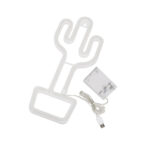 GloboStar® 78574 Φωτιστικό Ταμπέλα Φωτεινή Επιγραφή NEON LED Σήμανσης CACTUS 5W με Καλώδιο Τροφοδοσίας USB - Μπαταρίας 3xAAA (Δεν Περιλαμβάνονται) - Πράσινο - Κίτρινο - Image 4