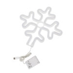 GloboStar® 78580 Φωτιστικό Ταμπέλα Φωτεινή Επιγραφή NEON LED Σήμανσης SNOWFLAKE 5W με Καλώδιο Τροφοδοσίας USB - Μπαταρίας 3xAAA (Δεν Περιλαμβάνονται) - Γαλάζιο - Image 4