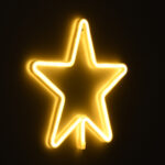 GloboStar® 78585 Φωτιστικό Ταμπέλα Φωτεινή Επιγραφή NEON LED Σήμανσης STAR 5W με Καλώδιο Τροφοδοσίας USB - Μπαταρίας 3xAAA (Δεν Περιλαμβάνονται) - Θερμό Λευκό 2700K - Image 6