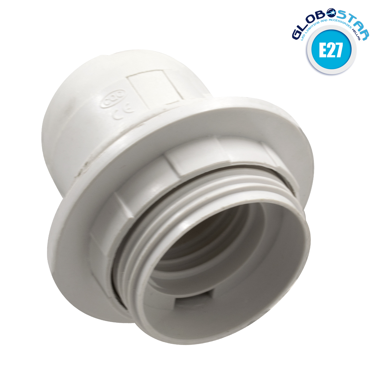 78960_11jpg GloboStar® 78960 ΣΕΤ Ντουί E27 με Ροδέλα Πλαστικό Λευκό DIY - Image 1