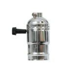 GloboStar® 78965 Ντουί Vintage Industrial Retro E27 με Διακόπτη ON/OFF - Ασημί - Μ5.5 x Π3.6 x Υ7cm - Image 4