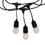 GloboStar® 78983 WIRE GARLAND Καλωδιογιρλάντα PVC 10 Μέτρων με 15 Ντουί E27 με Πρίζα Schuko Επεκτεινόμενη Αδιάβροχη IP65 - Image 5