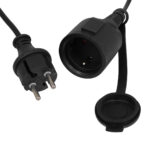 GLOBOSTAR® E27GARLAND 78984 Μοντέρνο Φωτιστικό Κήπου Γιρλάντα 15m με Ντουί 15 x E27 & Πρίζα Schuko Επεκτεινόμενη 90° AC 220-240V IP65 - Μαύρο - Μ1500 x Π92 x Υ16cm - Image 4