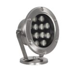 GLOBOSTAR® UNDERWATER-DENIS 90429 Υποβρύχιος Προβολέας Σποτ για Σιντριβάνια/Πισίνες LED 12W 1080lm 30° DC 24V Αδιάβροχο IP68 Θερμό Λευκό 2700K Dimmable - Ανοξείδωτο Ατσάλι 304 - Μ14.5 x Π7 x Υ17cm - 3 Χρόνια Εγγύηση
