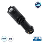 GloboStar® 79020 Φορητός Φακός Χειρός CREE LED 6W 480lm - Ψυχρό Λευκό 6000K - Φ2.5 x Υ9.2cm