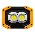 GLOBOSTAR® HELPLAMP 79037 Προβολέας Φακός Camping LED 20W 2000lm 120° DC 5V με Επαναφορτιζόμενη Μπαταρία Li-ion 3.6V 2x18650 4600mAh IP20 Ψυχρό Λευκό 6000K - Sanan COB Chip - Μαύρο & Κίτρινο - Μ11.5 x Π10 x Υ23cm - 1 Χρόνο Εγγύηση - Image 2