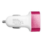 Globostar® 79504 Ροζ Φορτιστής Αυτοκινήτου DC 12-24V με 3 Εξόδους USB DC 5V Max 3.1A 20W και Καλώδιο USB σε Type-C - Image 3