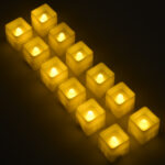 GloboStar® CANDLE 79538 ΣΕΤ 12 x Διακοσμητικά Realistic Κεράκια με LED Εφέ Κινούμενης Φλόγας - Μπαταρίας 12 x CR2032 Θερμό Λευκό 2700K Μπεζ L3.5 x W3.5 x H3.5cm - Image 3