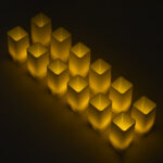 GloboStar® CANDLE 79540 ΣΕΤ 12 x Διακοσμητικά Realistic Κεράκια με LED Εφέ Κινούμενης Φλόγας - Μπαταρίας 12 x CR2032 Θερμό Λευκό 2700K Μπεζ L3.7 x W3.7 x H7.5cm - Image 2