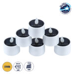 GloboStar® CANDLE 79546 ΣΕΤ 6 x Αυτόνομα Ηλιακά Διακοσμητικά Realistic Κεράκια με LED Εφέ Κινούμενης Φλόγας - 400mAh Μπαταρία - Φωτοβολταϊκό Πάνελ - Θερμό Λευκό 2700K Μπεζ D5.3 x H6cm