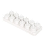 GLOBOSTAR® FIREFLAME 79565 Διακοσμητικά Κεράκια Ρεσώ με Εφέ Κινούμενης Φλόγας & Βάση Φόρτισης LED 0.2W 5lm 180° DC 1.2V με 12x Επαναφορτιζόμενες Μπαταρίες Ni-MH IP20 Θερμό Λευκό 2700K - Λευκό - Μ3.9 x Π3.9 x Υ4.9cm - Πακέτο 6 Τεμαχίων - 2 Χρόνια Εγγύηση - Image 3