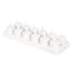 GLOBOSTAR® FIREFLAME 79565 Διακοσμητικά Κεράκια Ρεσώ με Εφέ Κινούμενης Φλόγας & Βάση Φόρτισης LED 0.2W 5lm 180° DC 1.2V με 12x Επαναφορτιζόμενες Μπαταρίες Ni-MH IP20 Θερμό Λευκό 2700K - Λευκό - Μ3.9 x Π3.9 x Υ4.9cm - Πακέτο 6 Τεμαχίων - 2 Χρόνια Εγγύηση - Image 4