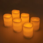 GLOBOSTAR® FIREFLAME 79566 Διακοσμητικό Κερί Παραφίνης με Εφέ Κινούμενης Φλόγας & IR Ασύρματο Χειριστήριο LED 0.5W 25lm 180° DC 3V με 2xAA Μπαταρίες IP20 Θερμό Λευκό 2700K Dimmable - Μπεζ - Μ7.6 x Π7.6 x Υ10cm - Πακέτο 6 Τεμαχίων - 2 Χρόνια Εγγύηση - Image 3