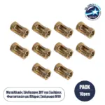 GLOBOSTAR® PIPEADAPT 79595 Μεταλλικός DIY Σύνδεσμος για Ολόπασους Σωλήνες Φωτιστικών - Μ1.3 x Π1.3 x Υ2.5cm - Πακέτο 10 Τεμαχίων