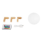 GLOBOSTAR® MOON 79606 Μοντέρνο Επιτραπέζιο Φωτιστικό Πορτατίφ LED 2W 120lm 360° Επαναφορτιζόμενο DC 5V με USB 2.0 IP20 Πολύχρωμο RGBW - Λευκό & Μπεζ - Μ12 x Π12 x Υ15cm - 2 Χρόνια Εγγύηση - Image 5