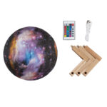 GloboStar® MOON 79617 Επιτραπέζιο Φωτιστικό Πορτατίφ LED 6W 360lm 360° DC 5V IP20 RGB Dimmable Πολύχρωμο Πλαστικό με Μπεζ Ξύλο - Μ20 x Π20 x Υ25cm - 2 Xρόνια Εγγύηση - Image 5