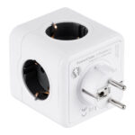 GLOBOSTAR® POWERCUBE 79627 Πολύπριζο 5 Θέσεων με 5 x EU Schuko Πρίζες Ασφαλείας Childproof AC 220-240V 3680W/16A Max Load IP20 - Λευκό & Γκρι - Μ7.5 x Π11.5 x Υ7.5cm - Image 4