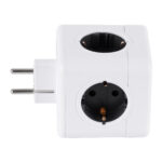 GLOBOSTAR® POWERCUBE 79627 Πολύπριζο 5 Θέσεων με 5 x EU Schuko Πρίζες Ασφαλείας Childproof AC 220-240V 3680W/16A Max Load IP20 - Λευκό & Γκρι - Μ7.5 x Π11.5 x Υ7.5cm - Image 6