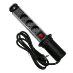 GLOBOSTAR® POWERFOLD 79630 Χωνευτό Πτυσσόμενο Πολύπριζο 5 Θέσεων με 2 x Πρίζες DC 5V USB 3.0 & 3 x EU Schuko Πρίζες Ασφαλείας Childproof AC 220-240V 3000W/13A Max Load με Διακόπτη On/Off IP20 - Μαύρο & Γκρι - Μ8 x Π8 x Υ33cm - Image 3
