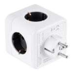 GLOBOSTAR® POWERCUBE 79633 Πολύπριζο 6 Θέσεων με 2 x Πρίζες DC 5V USB 2.0 & 4 x EU Schuko Πρίζες Ασφαλείας Childproof AC 220-240V 3680W/16A Max Load IP20 - Λευκό & Γκρι - Μ7.5 x Π11.5 x Υ7.5cm - Image 4
