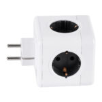 GLOBOSTAR® POWERCUBE 79633 Πολύπριζο 6 Θέσεων με 2 x Πρίζες DC 5V USB 2.0 & 4 x EU Schuko Πρίζες Ασφαλείας Childproof AC 220-240V 3680W/16A Max Load IP20 - Λευκό & Γκρι - Μ7.5 x Π11.5 x Υ7.5cm - Image 6