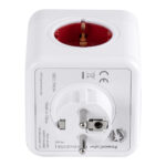 GloboStar® TRAVEL PowerCube PRO Certified 79634 Πολύπριζο 6 Θέσεων με 4 Πρίζες Ασφαλείας Childproof EU Schuko AC 220-240V & 2 Πρίζες USB Max 2.1A/DC 5V Μ7.5 x Π11.5 x Υ7.5 - Λευκό με Κόκκινο - Max Load 3680W/16A - Image 5