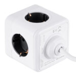 GloboStar® TRAVEL PowerCube PRO Certified 79639 Πολύπριζο 6 Θέσεων με 1.5m Kαλώδιο - 4 Πρίζες Ασφαλείας Childproof EU Schuko AC 220-240V & 2 Πρίζες USB Max 2.1A/DC 5V Μ7.5 x Π7.5 x Υ7.5 - Λευκό με Γκρι - Max Load 3680W/16A - Image 4