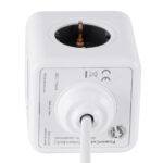 GloboStar® TRAVEL PowerCube PRO Certified 79644 Πολύπριζο 5 Θέσεων με 1.5m Kαλώδιο - 5 Πρίζες Ασφαλείας Childproof EU Schuko AC 220-240V Μ7.5 x Π7.5 x Υ7.5 - Λευκό με Γκρι - Max Load 3680W/16A - Image 5