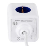 GloboStar® TRAVEL PowerCube PRO Certified 79646 Πολύπριζο 5 Θέσεων με 1.5m Kαλώδιο - 5 Πρίζες Ασφαλείας Childproof EU Schuko AC 220-240V Μ7.5 x Π11.5 x Υ7.5 - Λευκό με Μπλε - Max Load 3680W/16A - Image 5
