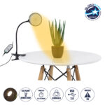 GLOBOSTAR® GROWME 79649 Φωτιστικό Ανάπτυξης Φυτών με Ενσωματωμένο Χειριστήριο LED 5W 200lm 160° DC 5V με USB 2.0 IP20 Πλήρους Φάσματος Θερμό Λευκό 3000K Dimmable - Sanan SMD Chip - Μαύρο - Μ10 x Π20 x Υ36cm - 2 Χρόνια Εγγύηση