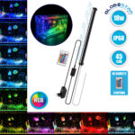 GLOBOSTAR® AQUARIUS 79676 Φωτιστικό Ενυδρείου με Οξυγονωτή & IR Ασύρματο Χειριστήριο LED 18W 900lm 180° AC 220-240V Αδιάβροχο IP68 Πολύχρωμο RGB Dimmable - Sanan SMD Chip - Μαύρο - Μ45 x Π2.8 x Υ1.3cm - 2 Χρόνια Εγγύηση