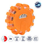 GLOBOSTAR® EMERGENCIA 79697 Φωτιστικό Έκτακτης Ανάγκης για Οχήματα με Μαγνήτη & Φακό LED 2W 140lm 360° DC 5V με 3xAAA Μπαταρίες Αδιάβροχο IP65 Κόκκινο & Ψυχρό Λευκό 6000K - Πορτοκαλί - Μ10 x Π10 x Υ3.5cm - 1 Χρόνο Εγγύηση