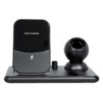 GloboStar® 79699 Επιτραπέζια Σταθερή Βάση Ασύρματης Φόρτισης Fast Charging για Κινητά - Earphones - Smart Watches - Pencil 4 Καναλιών - 1 Channel 15W Max (Phone) - 2 Channel 3W (Airpod) - 3 Channel 2W (Watch) - 4 Channel 2W (Pencil) - Image 3
