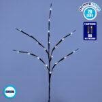 GLOBOSTAR® BRANCH 79800 Μοντέρνο Επιτραπέζιο Φωτιστικό LED 3W 300lm 360° με 2 x ΑΑ Μπαταρίες DC 3V IP20 Ψυχρό Λευκό 6000K - DIODE - Καφέ & Μπεζ - Μ62.5 x Π62.5 x Υ70cm - 2 Χρόνια Εγγύηση
