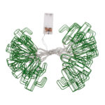 79801 Διακοσμητική Γιρλάντα Green Cactus 3 Μέτρα με Διακόπτη On/Off - 20 LED 2W με Μπαταρίες 2xAA & Διάφανο Καλώδιο IP20 Ψυχρό Λευκό 6000K Μ3m - Image 3