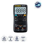 GloboStar® 79975 Ψηφιακό Φορητό Πολύμετρο Data Retantion True RMS Intelligent Automation Μπαταρίας 2 x AAA (Δεν Περιλαμβάνονται) Μετρητής Τάσης AC/DC - Θερμοκρασία - Αμπερόμετρο - Voltmeter - Καπασιτόμετρο - Ohm - Μαύρο