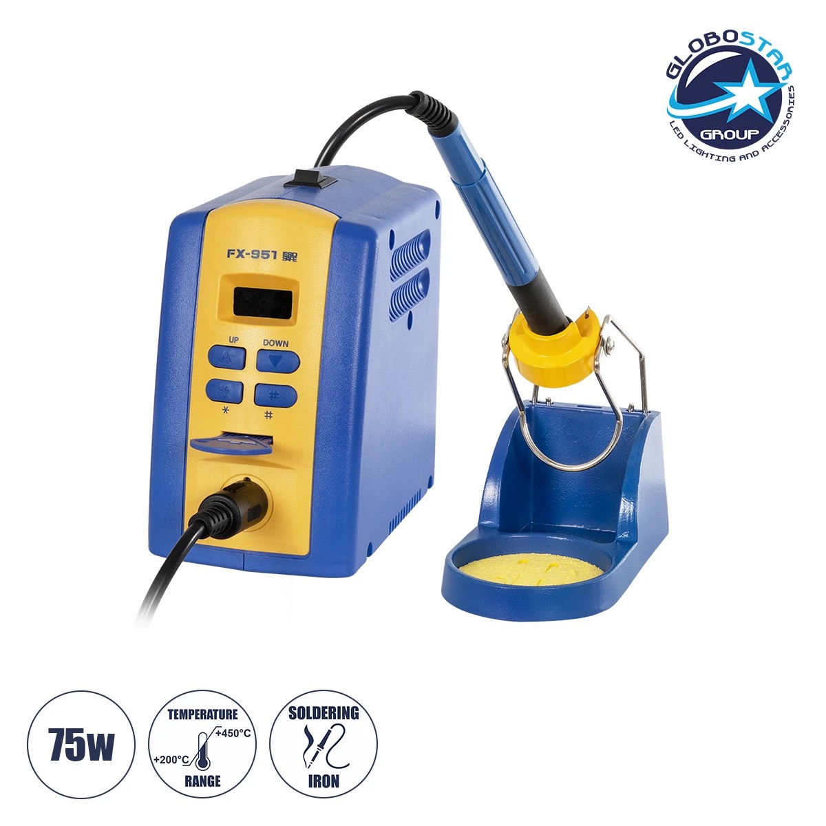79980_1 GLOBOSTAR® HAKKO FX-951 79980 Ψηφιακός Σταθμός Συγκόλλησης με Ψηφιακή Οθόνη & Κολλητήρι 75W AC 220-240V IP20 - Μ8 x Π13.1 x Υ13cm - 2 Χρόνια Εγγύηση - Image 1